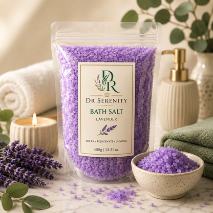 Dr Serenity Spoil Yourself Premium Bath Salt | Lavender Aromatherapy Bath Soak | Relaxing Spa Experience | 400g